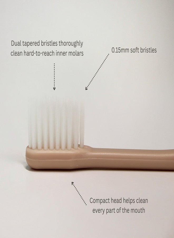 DASOM Soft Toothbrushes (Regular Size Head), Periodontist Design Tapered Bristles for Sensitive Teeth & Receding Gums 5 Count, Assorted Colors - Image 3